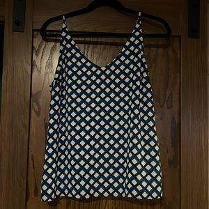 Great Condition Blue Black White Checker Print Flowy BR Tank Top, Size M